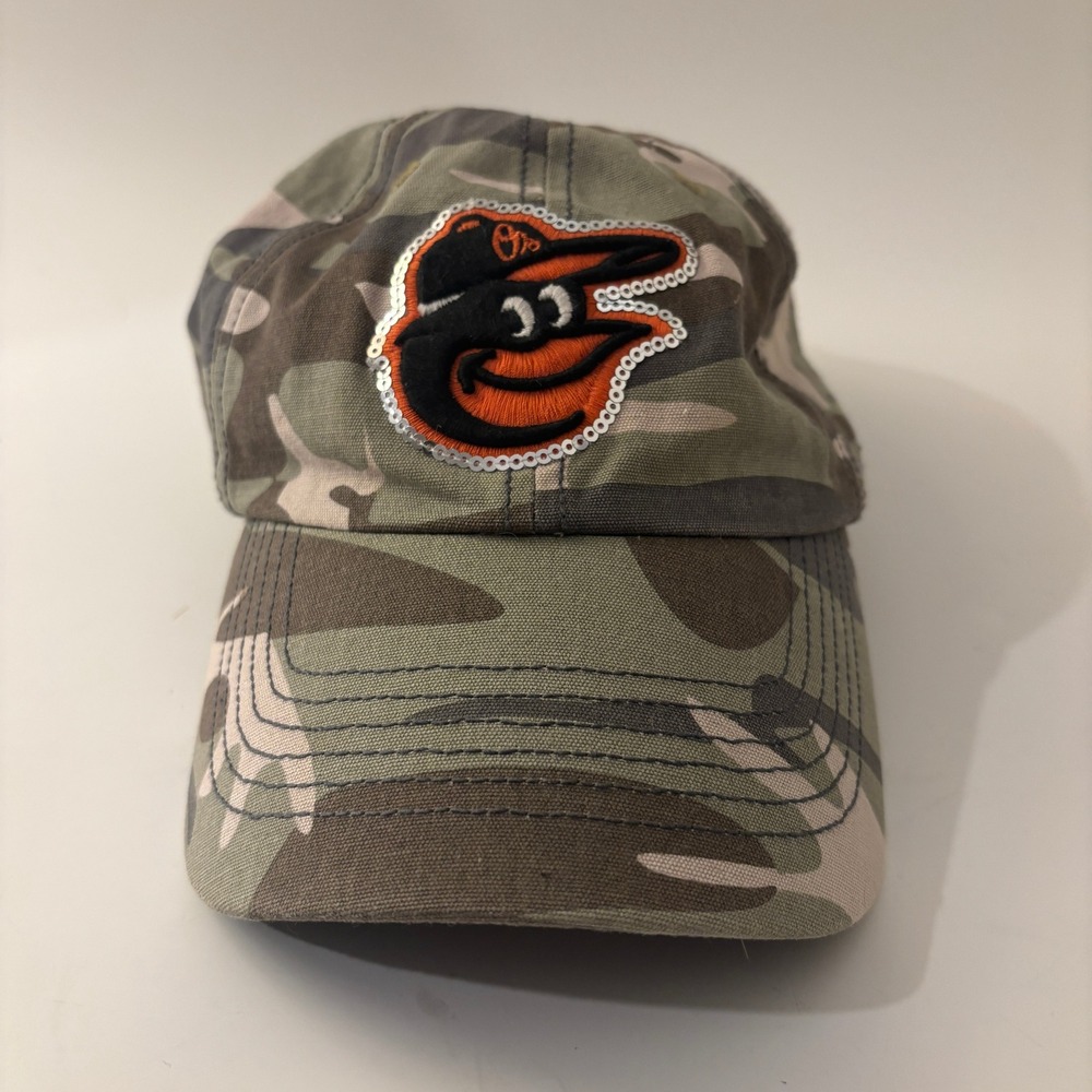 47 Brand Baltimore Orioles Womens OS Camo Sequin Baseball Hat MLB Cap
